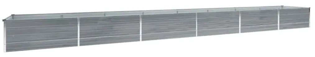 vidaXL szürke horganyzott acél kerti magaságyás 600 x 80 x 45 cm