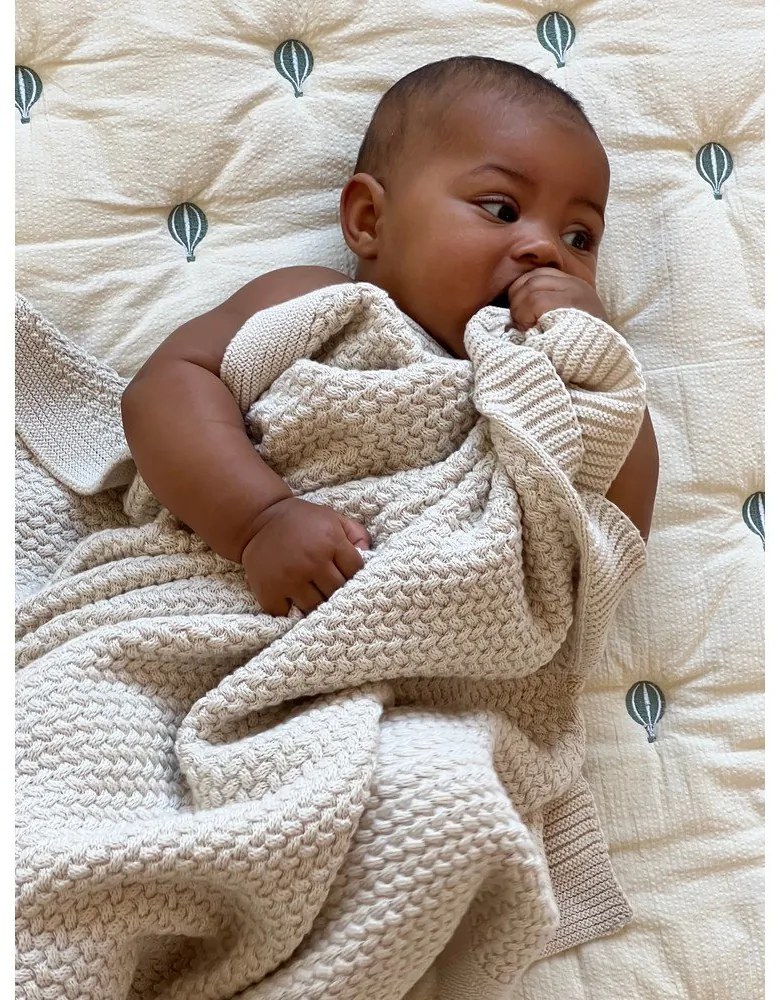 Világossárga-kék bio pamut steppelt gyerek takaró 90x120 cm Balloon – Cam Cam Copenhagen