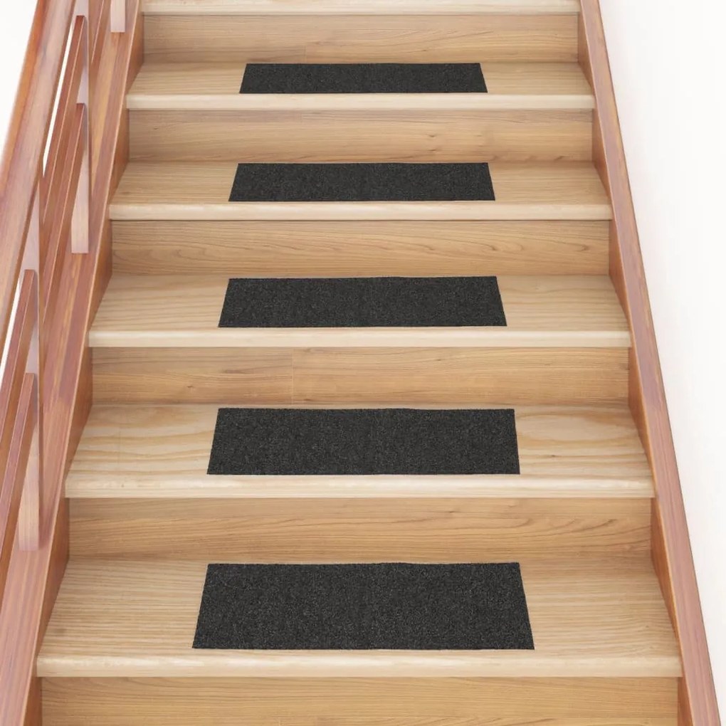 öntapadós lépcsőszőnyegek 15 db 60 x 25 cm antracitszürke téglalap alakú