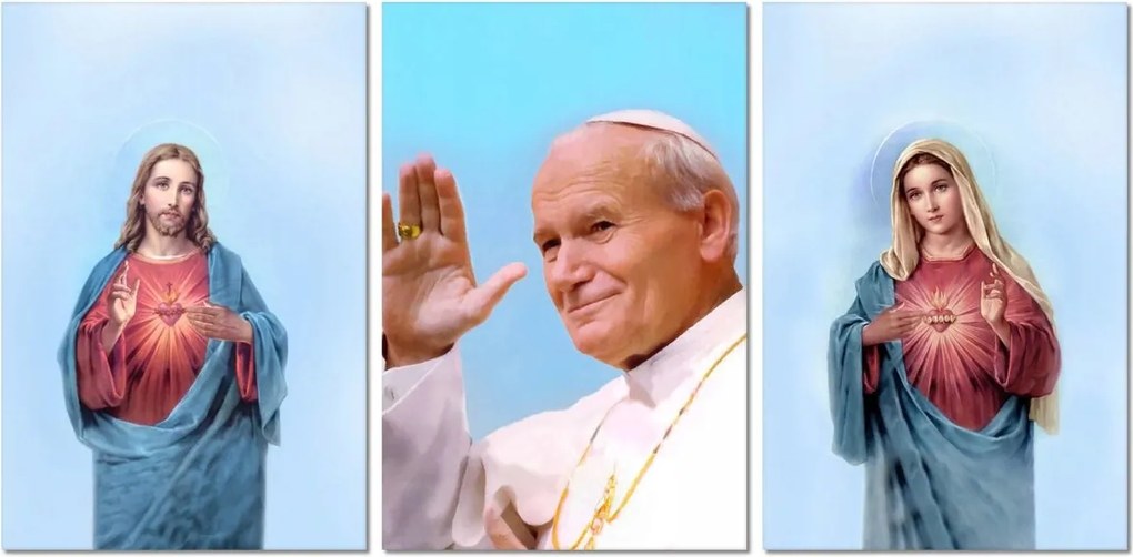 Festmények 3x 40x60 Jpii pápa Karol Wojtyla