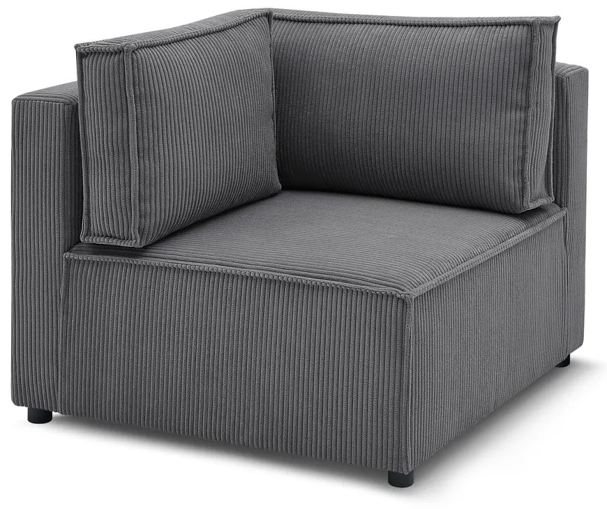 Sötétszürke kordbársony kanapé modul (variálható) Nihad modular – Bobochic Paris