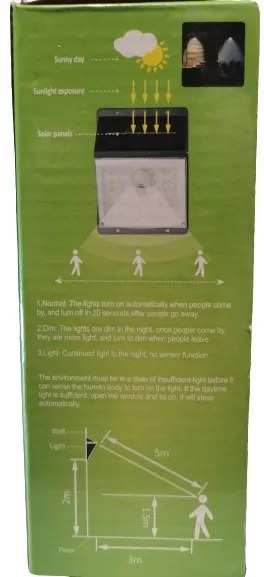 Napenergiás világítás 45 LED mozgás- és szürkületi érzékelővel