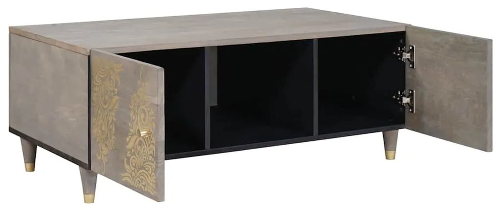 Dohányzóasztal Szürke 100 x 54 x 40 cm tömör mangófa
