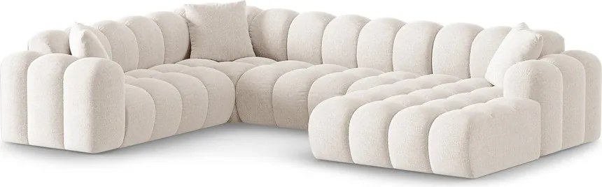 Krémszínű zsenília sarokkanapé (bal oldali-U alakú) Treno – Cosmopolitan Design