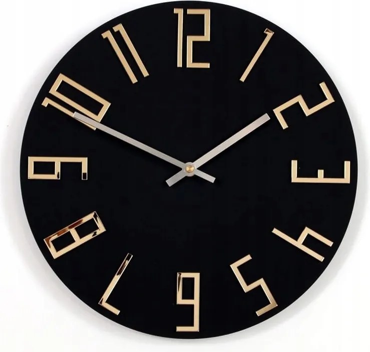 Modern stílusú falióra Akril Colorfull Slim Mat Fekete Kerek