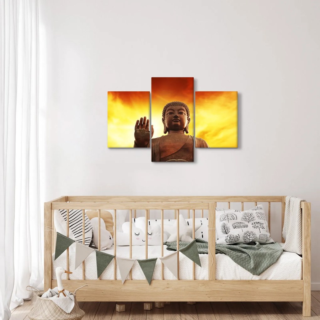 Kép - Buddha piros és sárga háttérrel (90x60 cm)