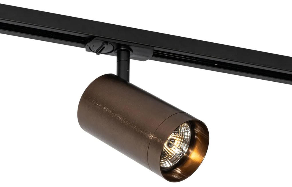 Modern sínrendszer 5 spotlámpával, sötét bronz színben, 1 fázisú GU10 70mm - Iconic Jeana Luxe