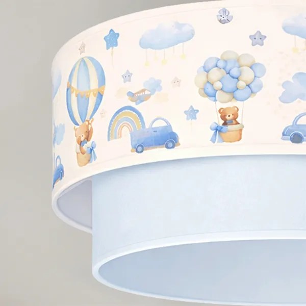Brilagi-LED Gyermek plafonlámpa BOBO 1xE27/60W/230V átm.40cm krém./kék/maci.