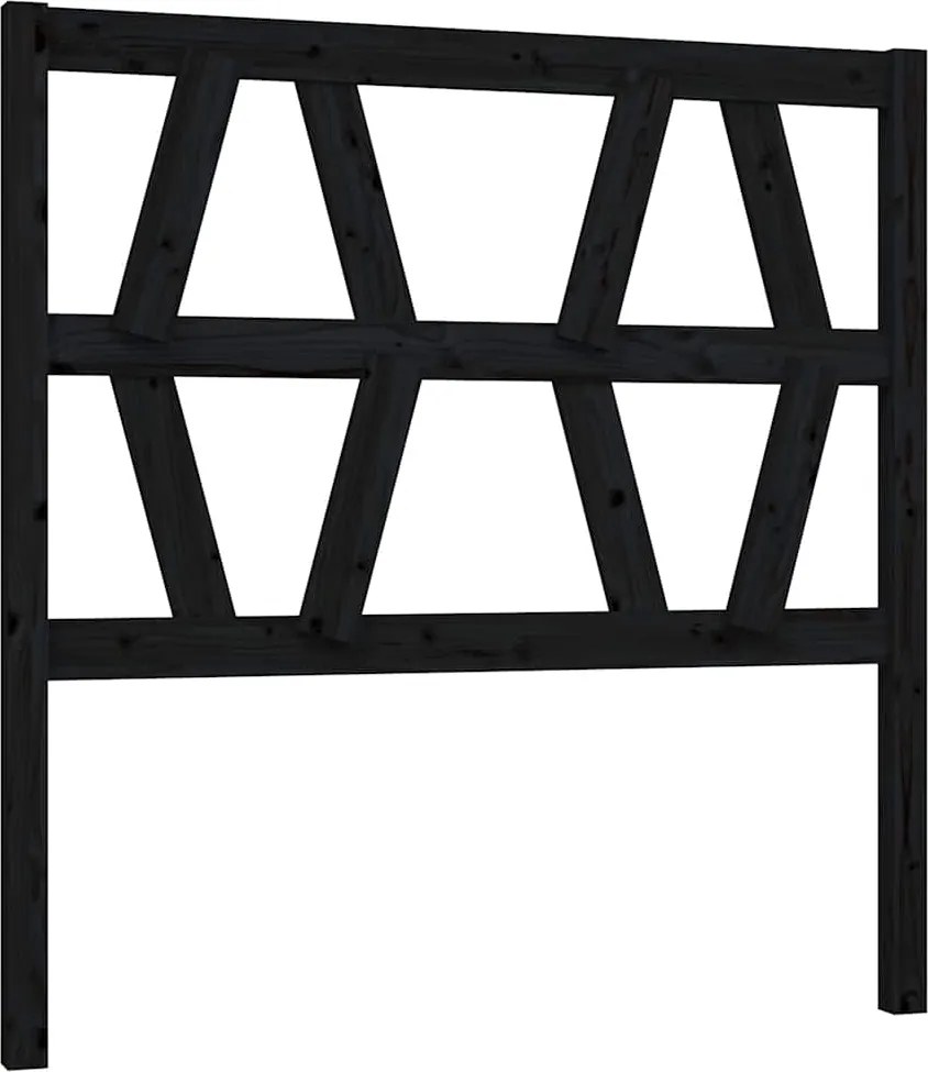 vidaXL fekete tömör fenyőfa ágyfejtámla 81 x 4 x 100 cm