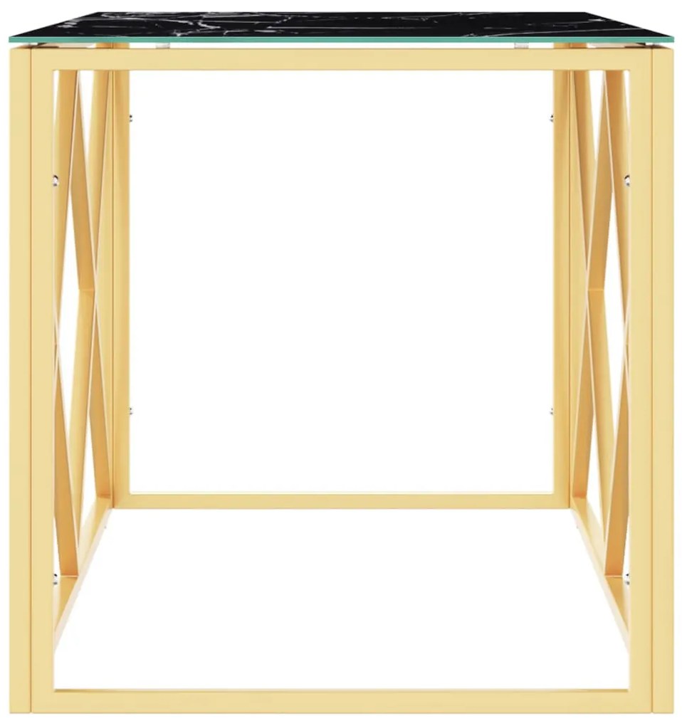 Üveg és rozsdamentes acél dohányzóasztal 110x45x45 cm