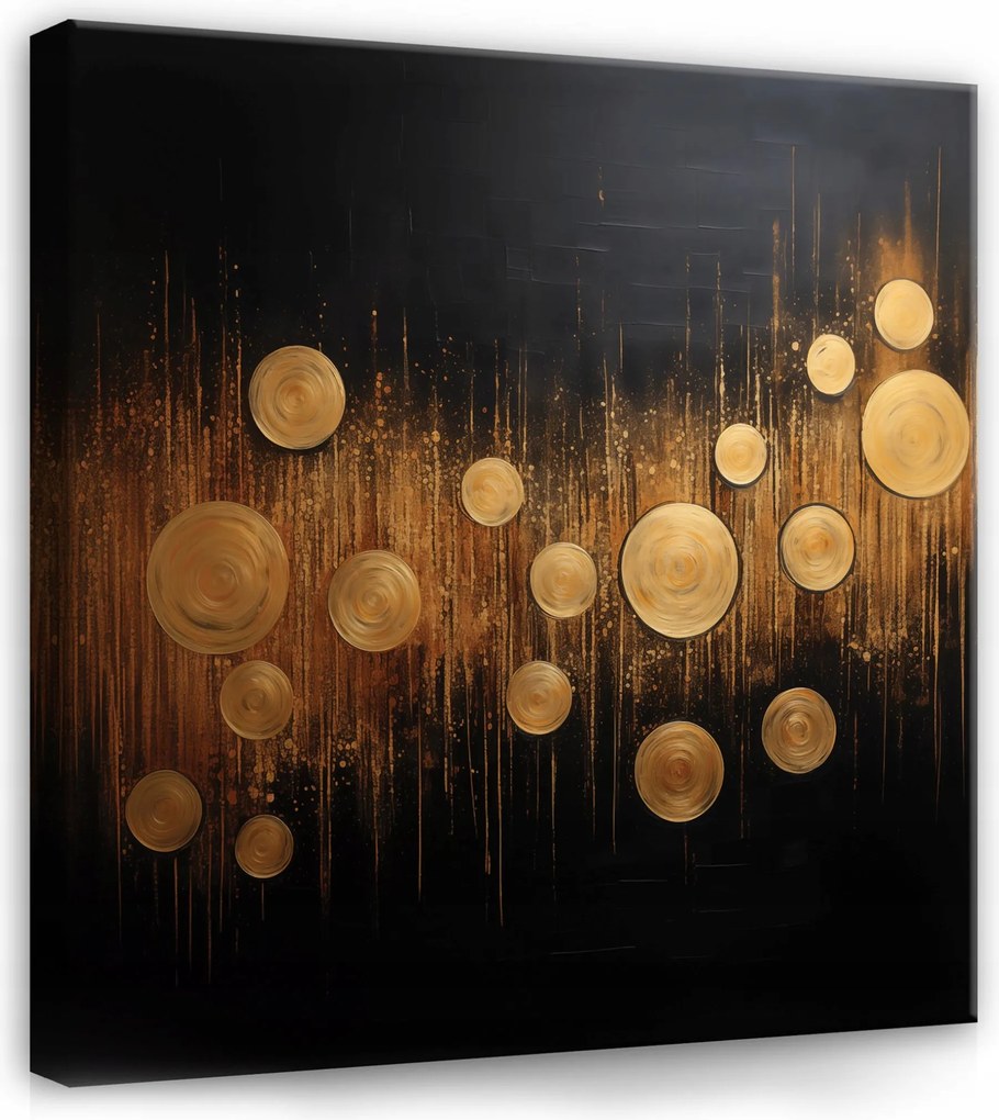 Vászonkép Absztrakt Arany Fekete Négyzet Vászon Fal Nappali 80x80