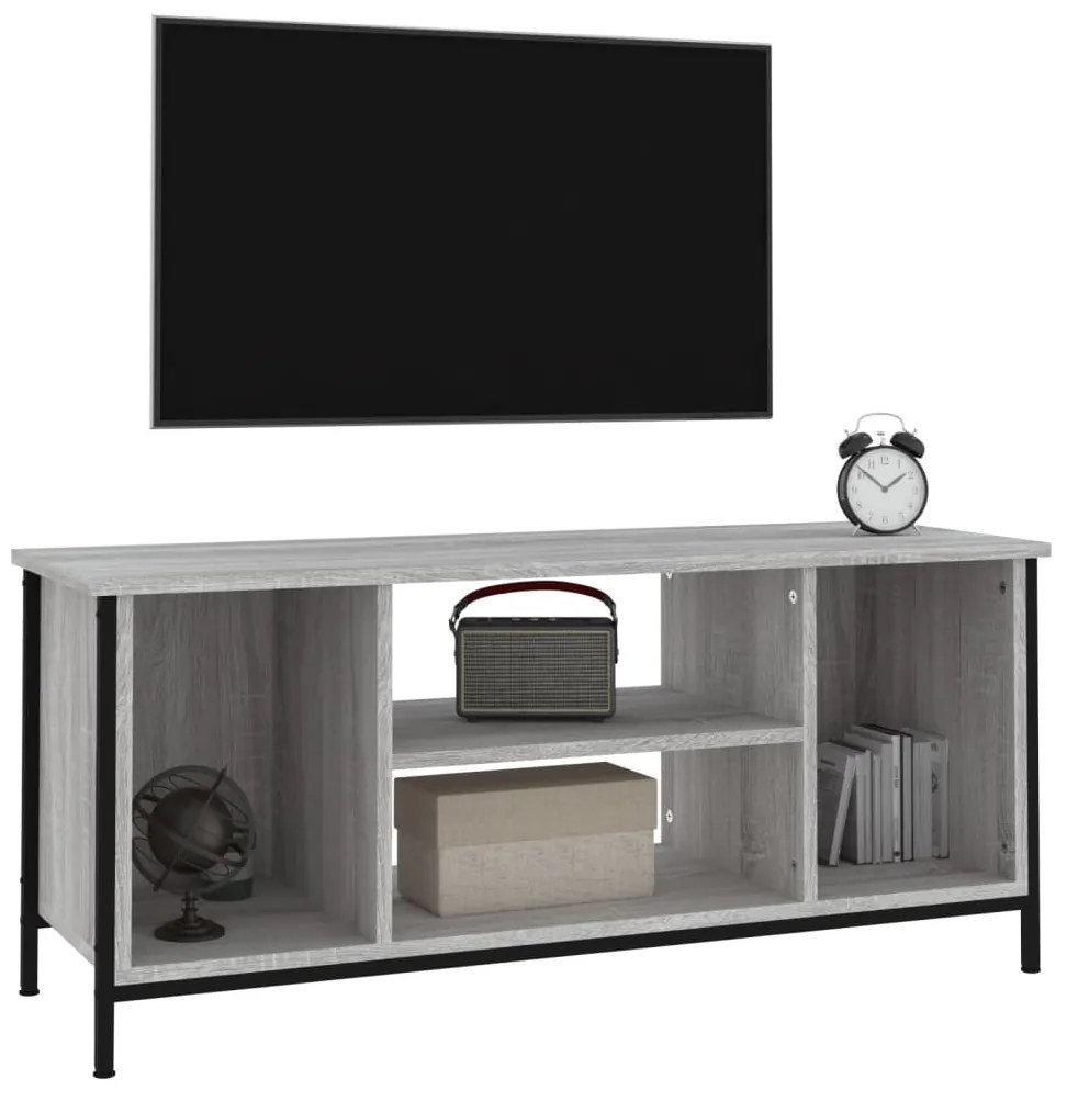 szürke sonoma színű szerelt fa TV-szekrény 102x35x45 cm