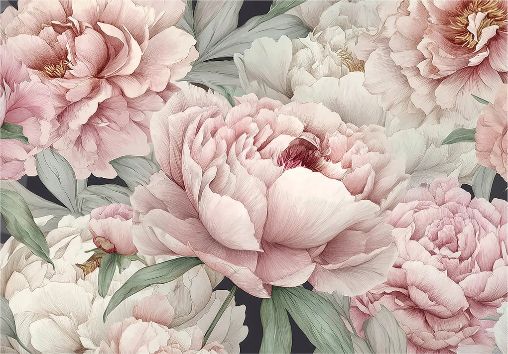 Fotótapéta Virágok Bazsarózsa Rózsaszín Hálószoba Nappali Tapéta Flizelina 300x210