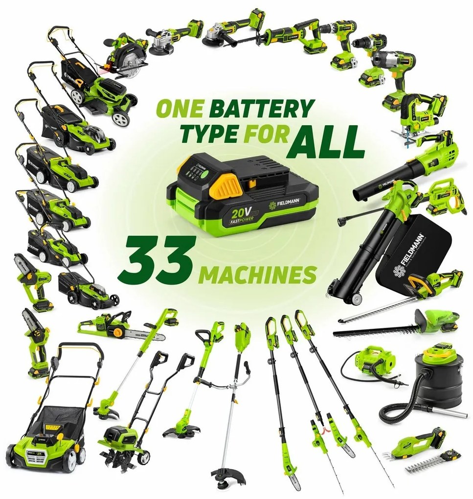 Fieldmann FZP 70505-0  FAST POWER akumulátoros magassági sövényvágó 2O V