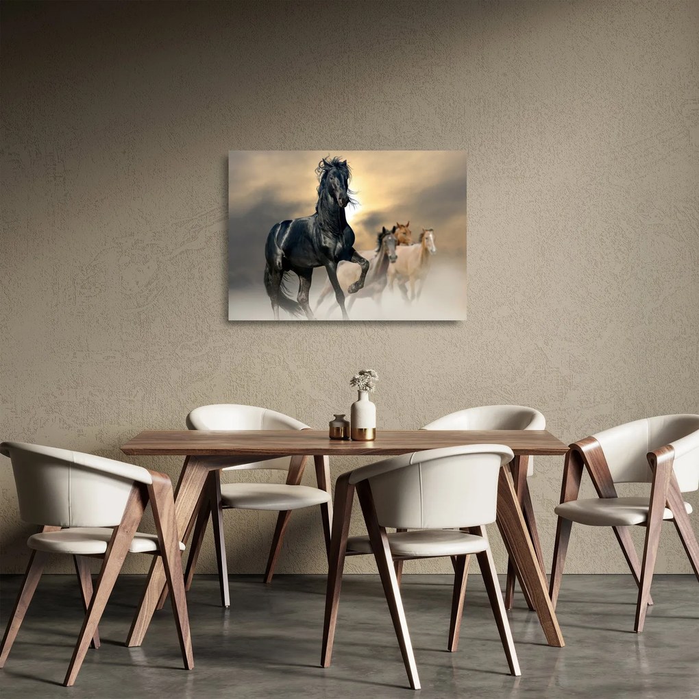 Üveg kép - Lovak (70x50 cm)