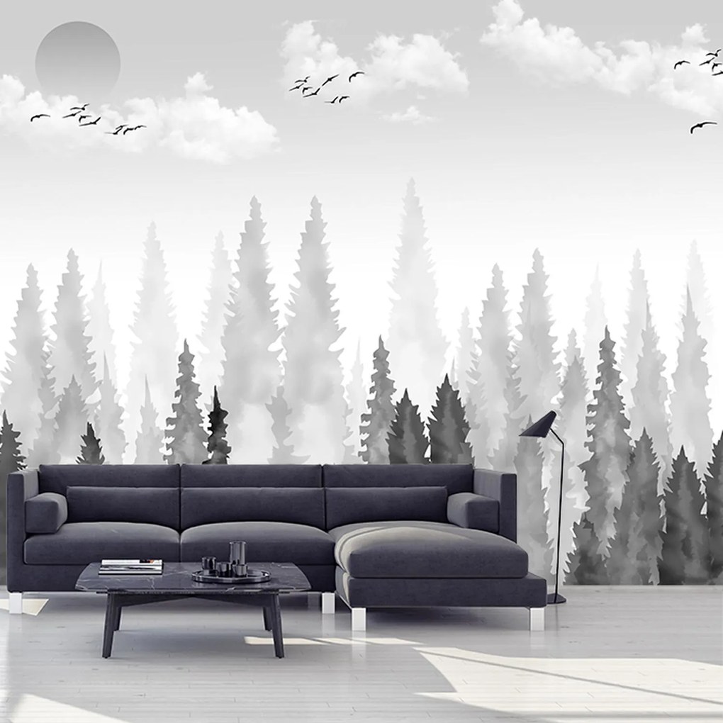 Fotótapéta - Akvarell erdő (147x102 cm)