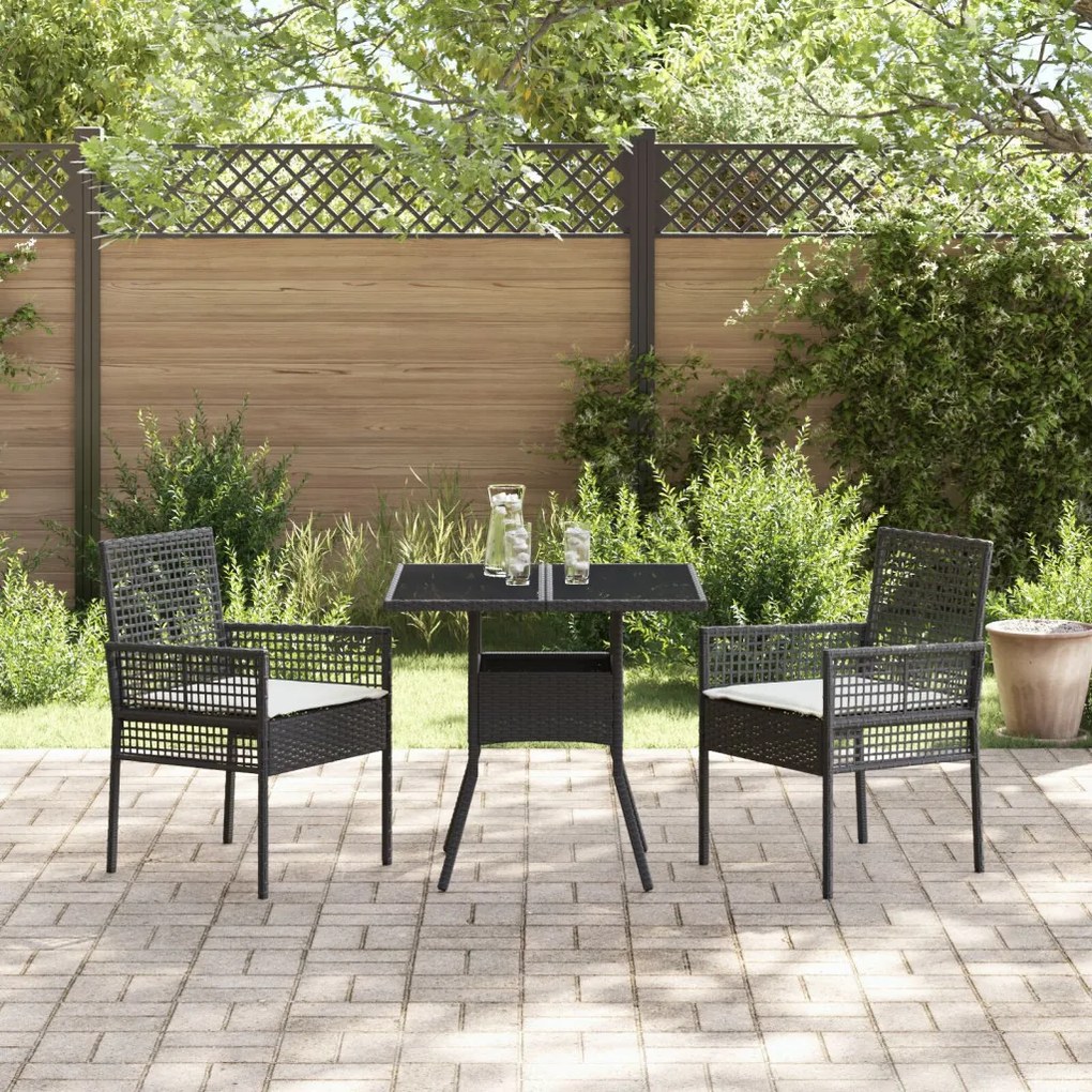 3 darabos kertibútor szett világosszürke polyrattan