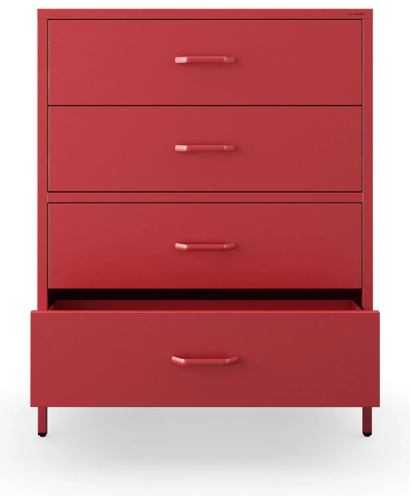 Komód CARLA , 800 x 1015 x 400 mm, Modern: piros