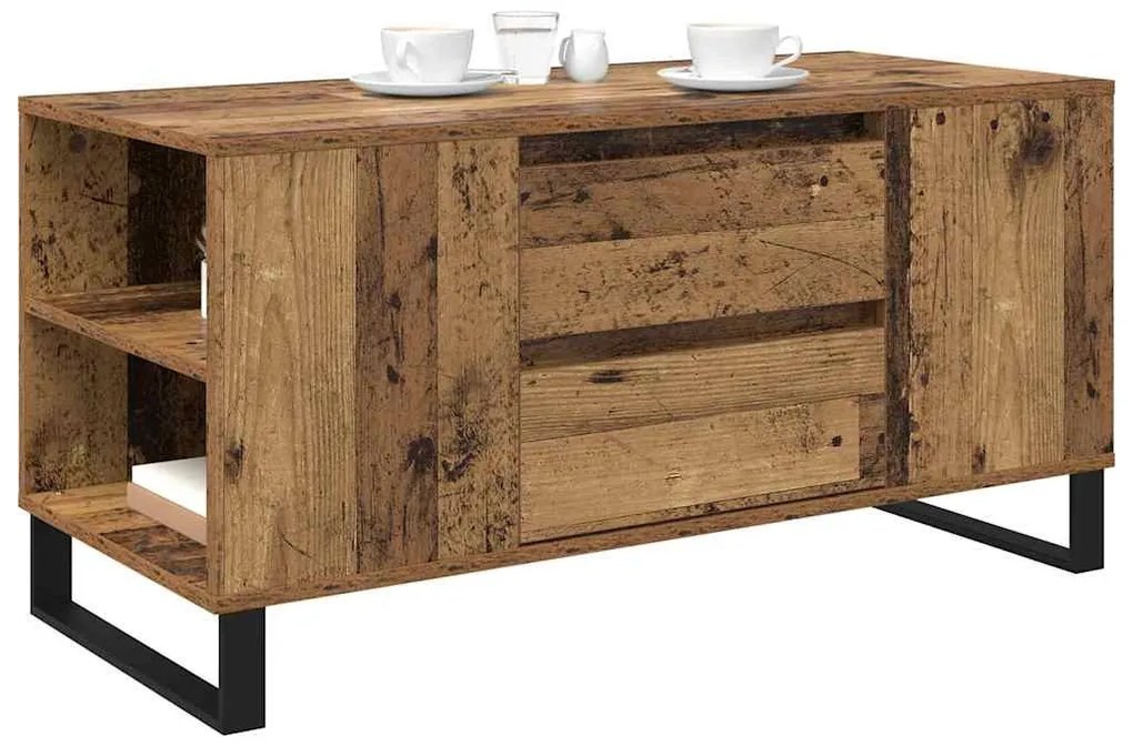 vidaXL Dohányzóasztal Öreg fa 102 x 44,5 x 50 cm Faanyag