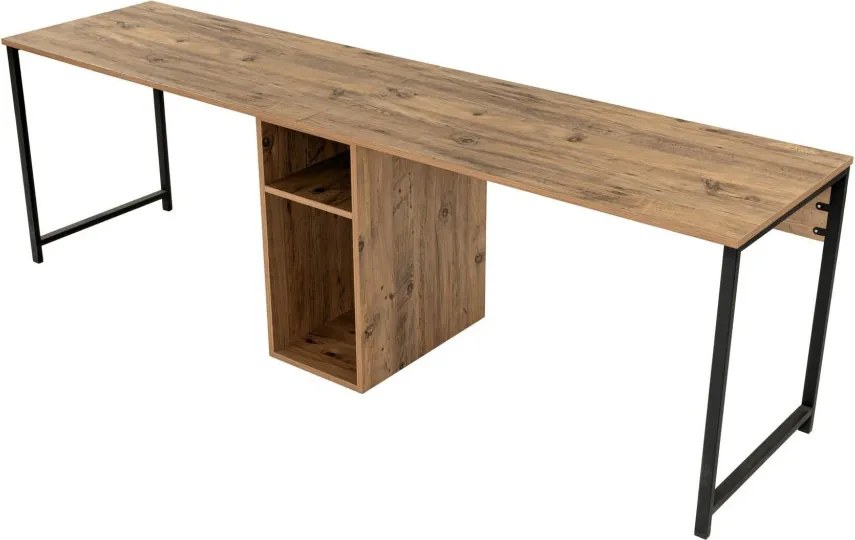 Twin Study Desk - atlanti fenyő/fekete íróasztal