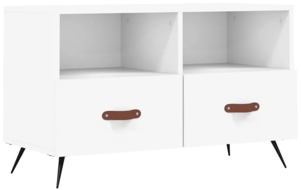 fehér szerelt fa TV-szekrény 80 x 36 x 50 cm