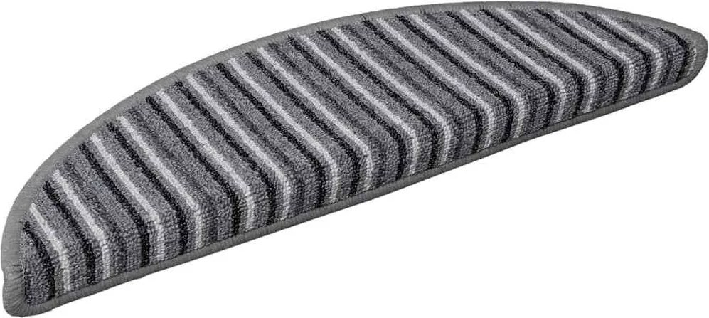 vidaXL Öntapadós lépcsőszőnyegek 15 pcs Szürke 56 x 17 x 3 cm