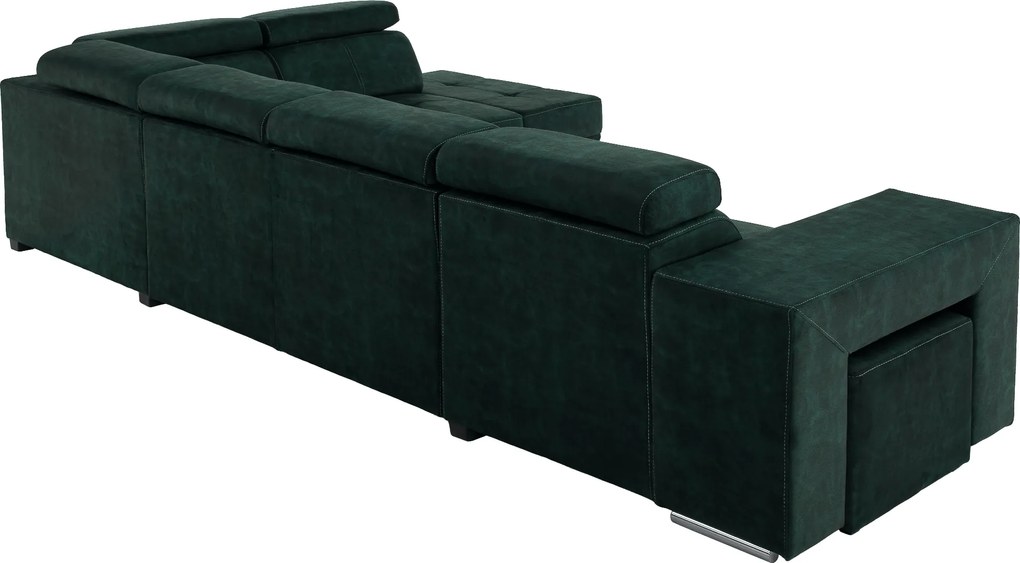 Ülőgarnitúra, smaragdzöld, jobbos, MALAGA BIG