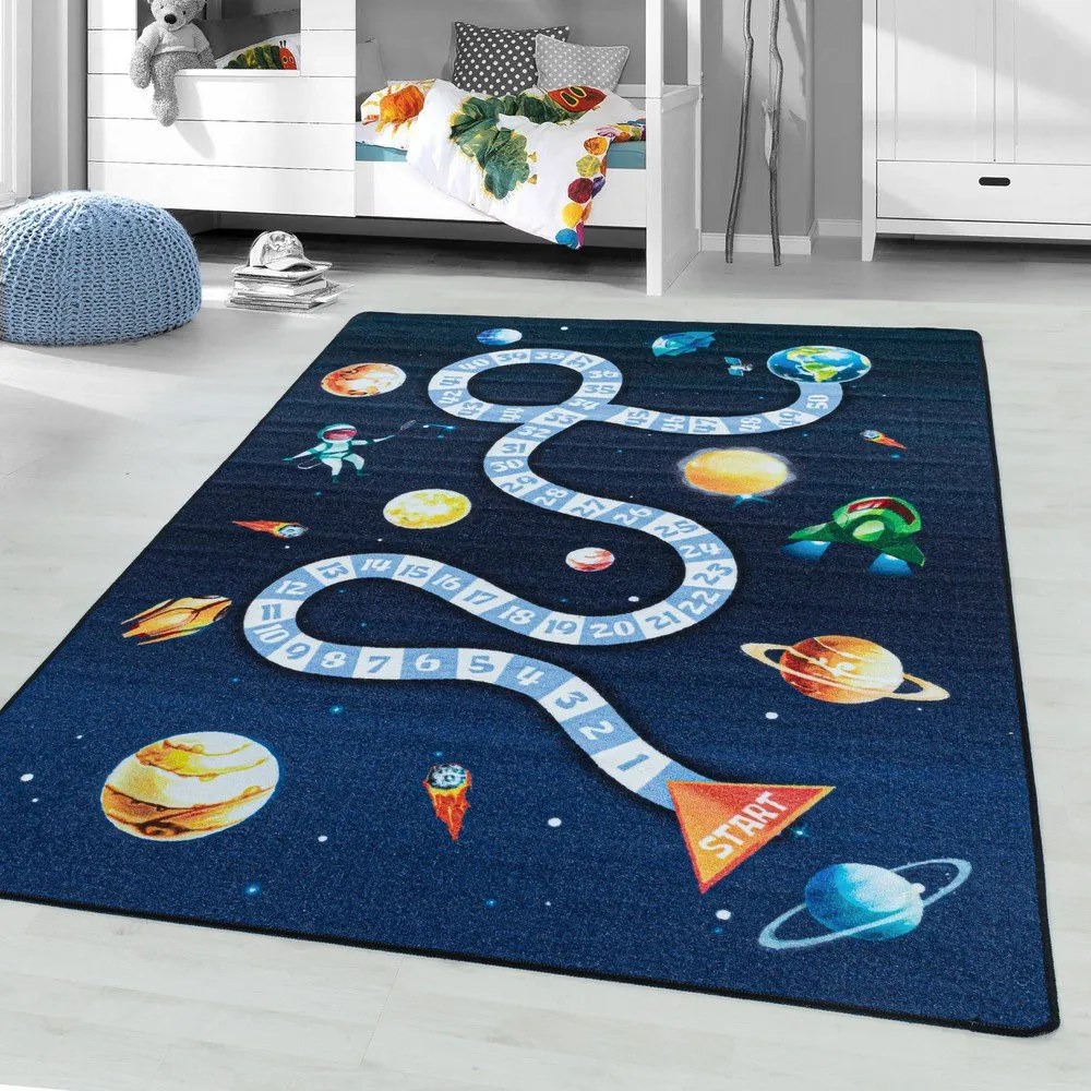 Sötétkék gyerek szőnyeg 140x200 cm Play Space – Ayyildiz Carpets