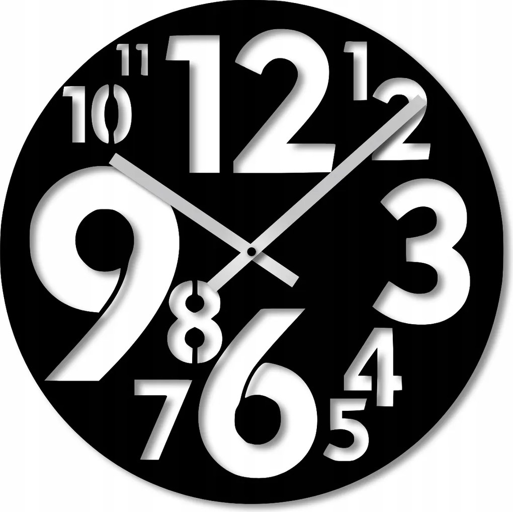 Falióra 50 cm Falióra Nagy Fekete Óra Modern