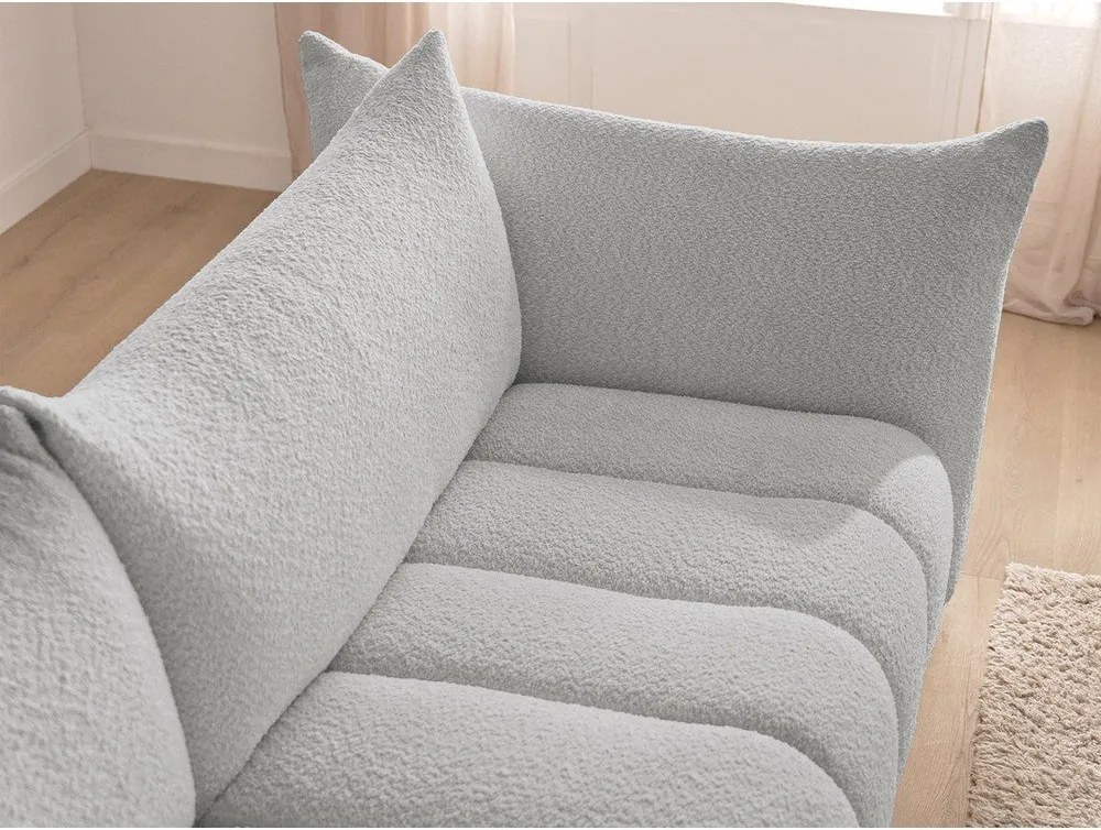 Világosszürke buklé kanapé 286 cm Azra – Bobochic Paris