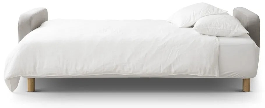 Bézs kinyitható tárolóhelyes kanapé 231 cm Elen – Micadoni