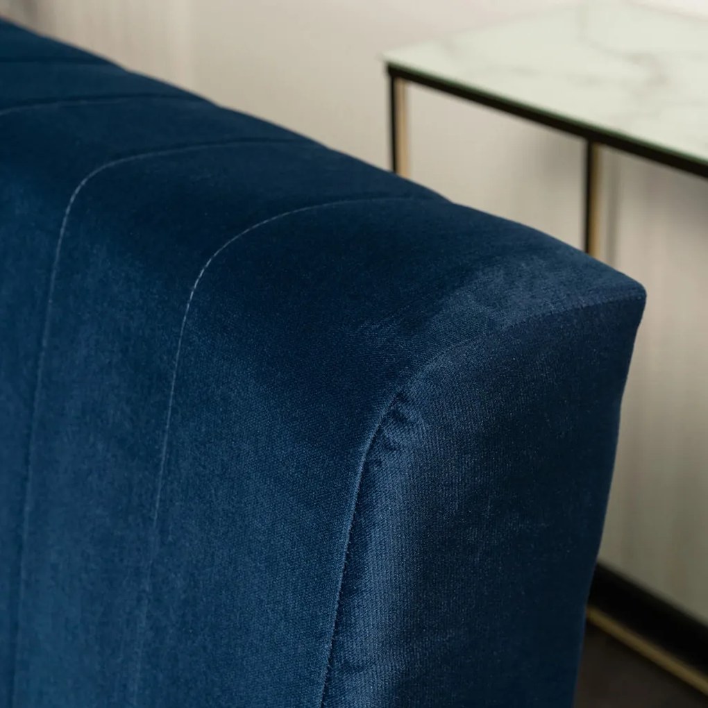 Sofa Rozkładana PORTO Granatowa Welurowa