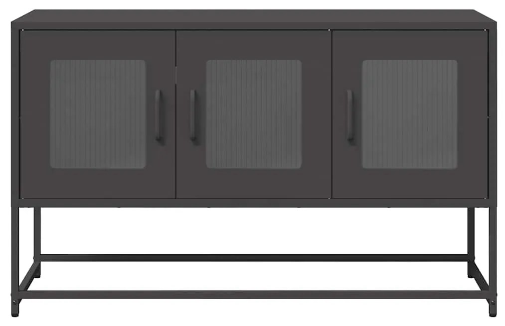 fekete hidegen hengerelt acél TV-szekrény 100,5x39x60,5 cm