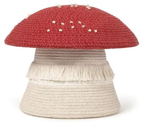 Piros-krémszínű textil játéktároló kosár ø 38x33 cm Big Mushroom – Lorena Canals
