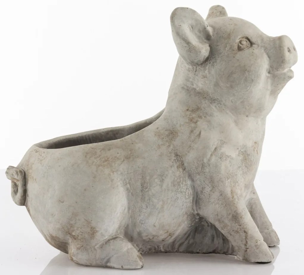 Cement Szürke virágtartó kaspó, Bézs 20,5x13,5x24cm