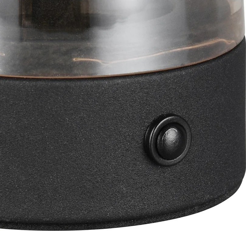 Borostyán színű LED asztali lámpa üveg búrával (magasság 18 cm) Dooley – Reality