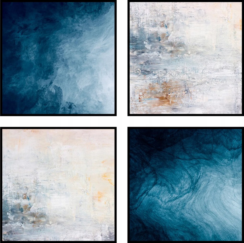 4 Négyzet alakú poszter 40x40 kék festék