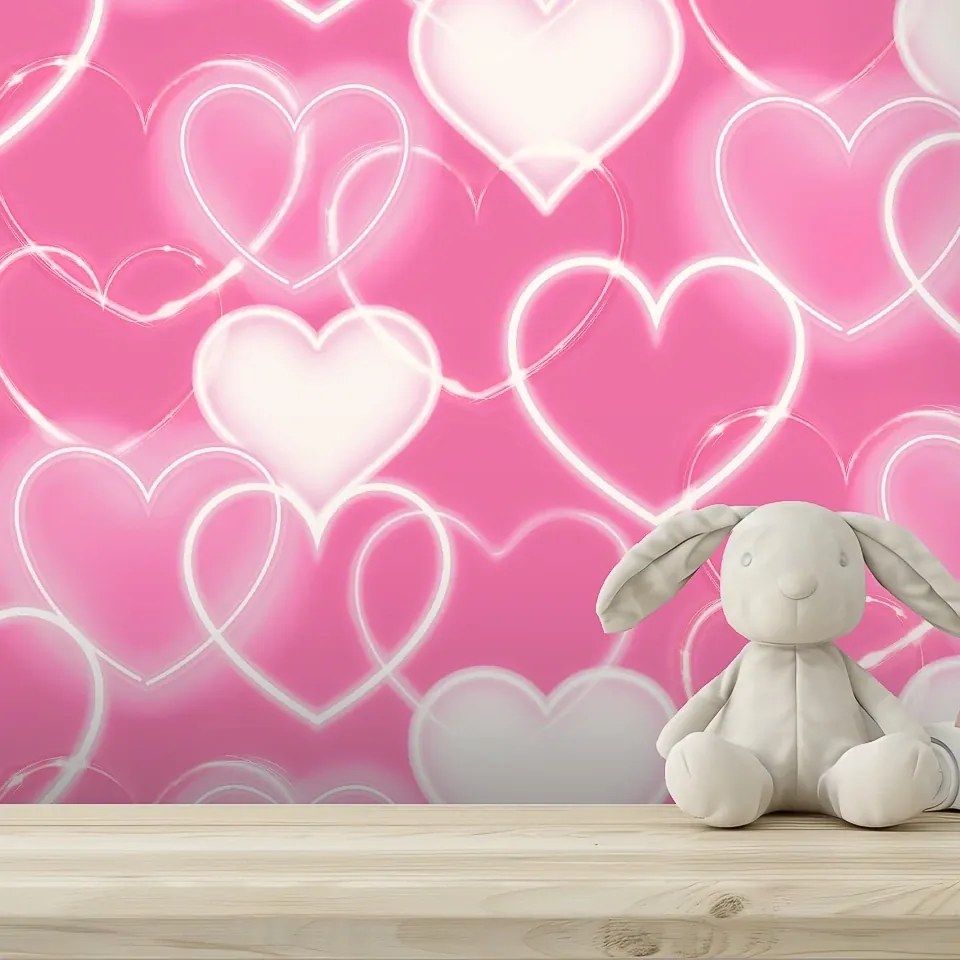 Arthouse Signature 2 Neon Heart Wall pink-rózsaszín szíves papír tapéta – 100222AH