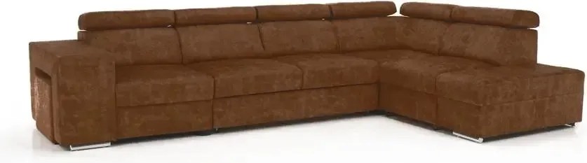 Ülőgarnitúra, barna, jobbos, MALAGA