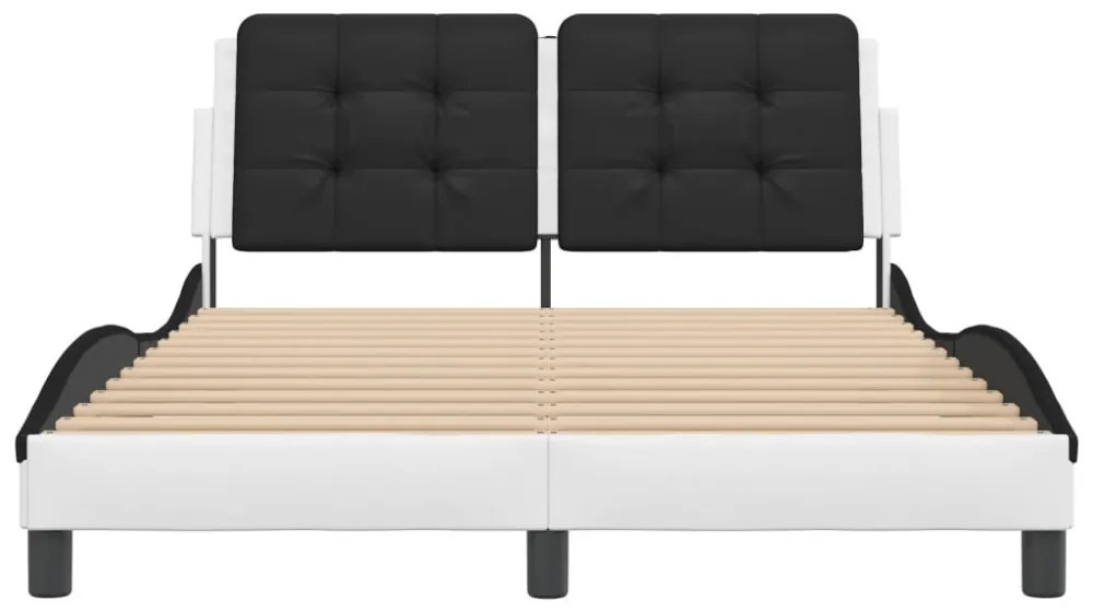 fehér és fekete ágykeret LED-ekkel matrac nélkül Zadar 140 x 190 cm