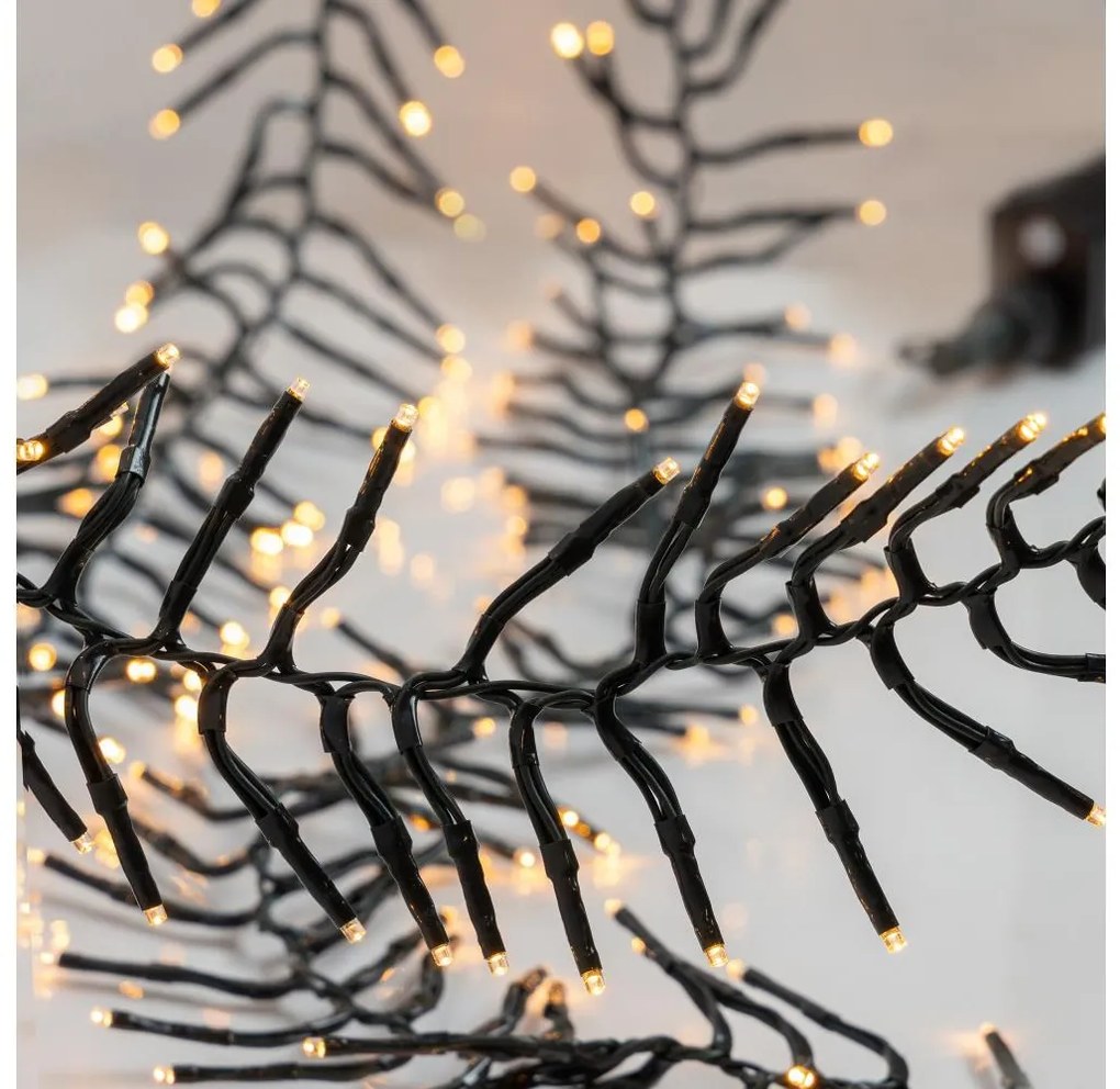 LED kültéri karácsonyi fényfüzér CLUSTER 1512xLED/8 funkció 17 m IP44 meleg fehér