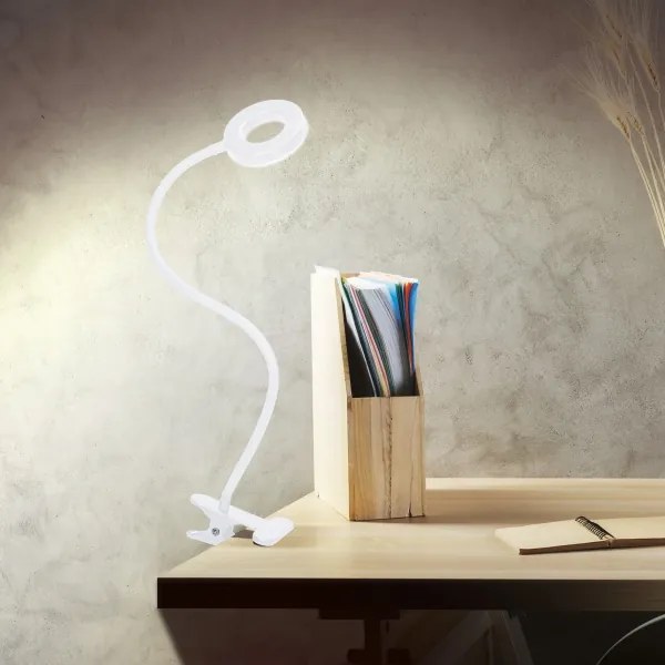 Solight WO66-W -LED dimmelhető asztali lámpa csíptetővel LED/8W/230V 3000/4000/5000K fehér