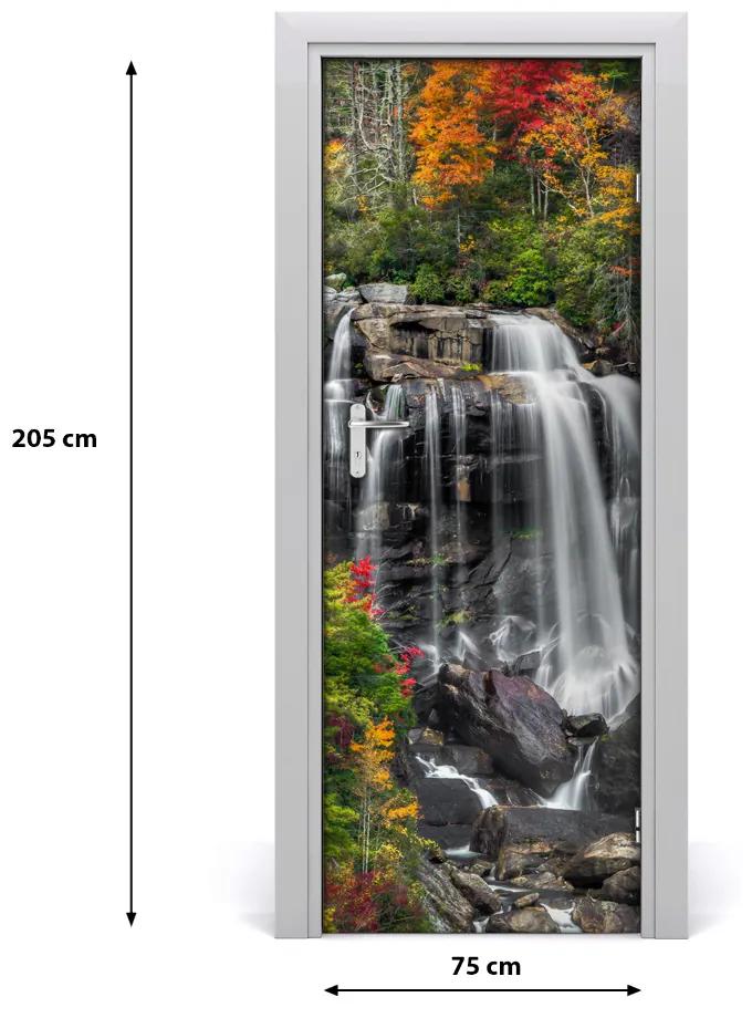 Ajtóposzter öntapadós vízesés ősszel 85x205 cm