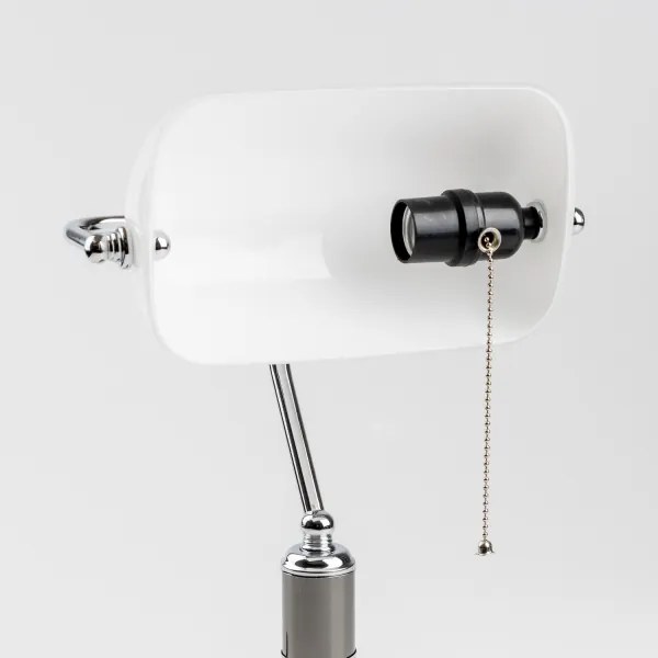 Brilagi - BANK OFFICE asztali lámpa 1xE27/60W/230V fekete/ezüst/fehér