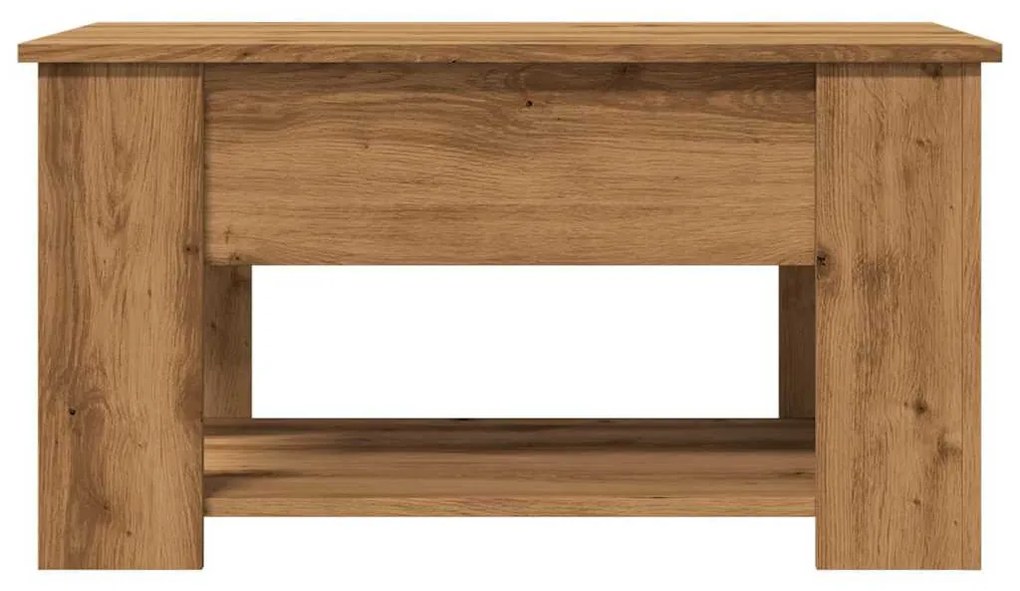 dohányzóasztal kézműves tölgy szerelt fa 79 x 49 x 41 cm