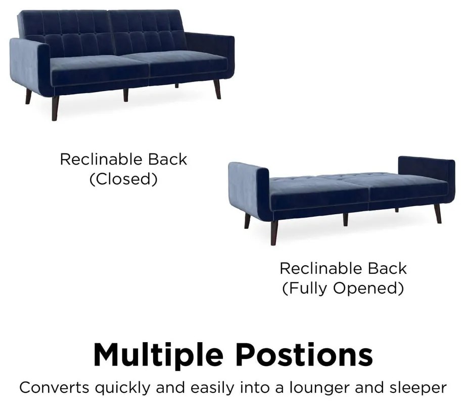 Kék kinyitható kanapé 201 cm Nola - Støraa