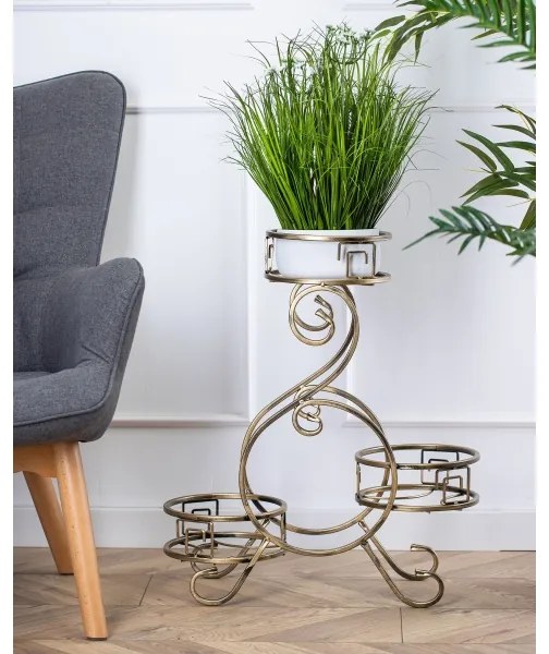 Virágállvány 64x60 cm arany színben