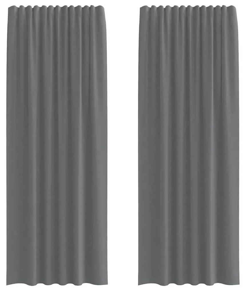 2 db sötétszürke fátyolfüggönyök hurokkal 140x260 cm