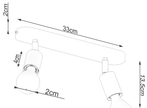 Sollux SL.1121 - Spotlámpa FORNES 2xE27/60W/230V fekete