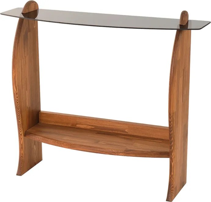 Surf üveg komód, gesztenye-füstszürke, 106 cm